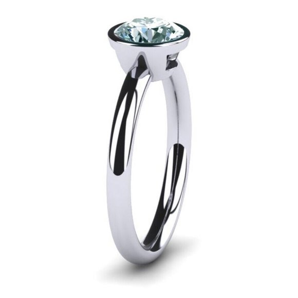 NEW! GENUINE SPARKLING MOISSANITE DIAMOND SOLITAIRE 1 CT. RING US 7 - Picture 4 of 4